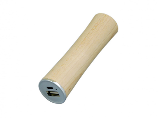 PB_wood2 Универсальное зарядное устройство power bank круглой формы. 2200MAH. Красный